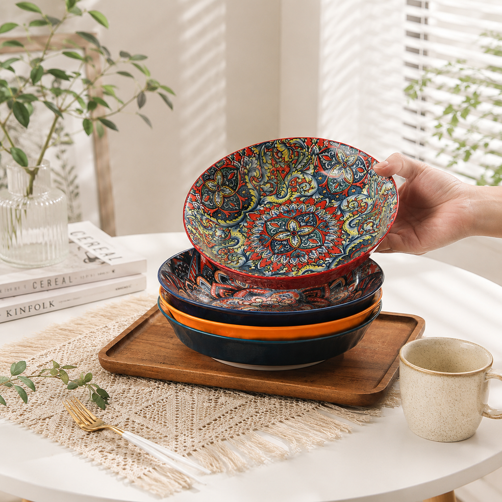 Bohemian Mandala Ceramic Dinnerware Collection